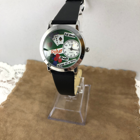 Poker Night Good Luck Watch Whimsical Gifts Story Box Poker Theme Watch - Picture 2 of 7